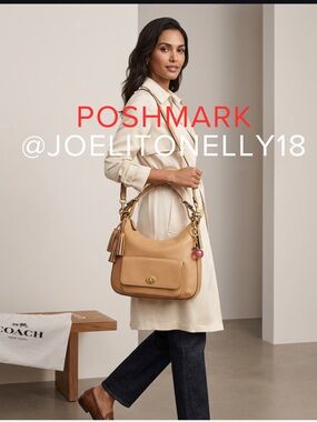 Coach Tan Leather Hobo with Gold Hardware